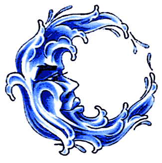 Water & Moon Tattoo Designs